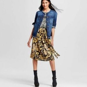 Who What Wear Yellow Floral Car Wash Printed Skirt